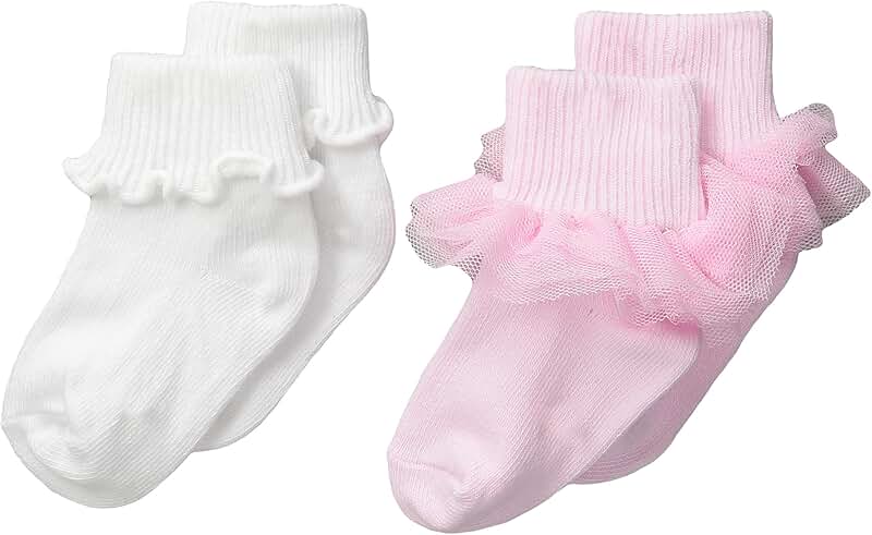 Baby Girl Ruffle and Ripple Edge Turn Cuff Socks Pack
