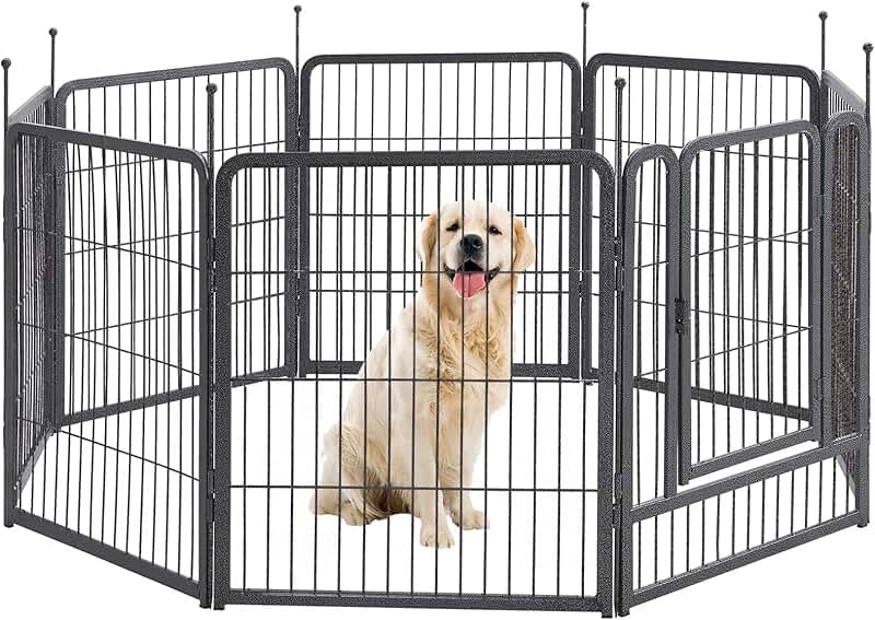 Dog Playpen, 32" High, 8 Panels for Outdoor and Indoor Use