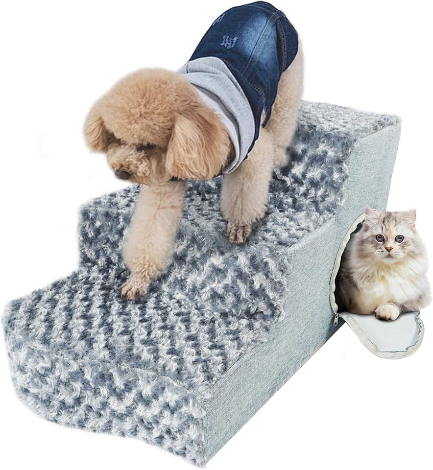 3-Step Dog Bed Stairs with Non-Slip Base
