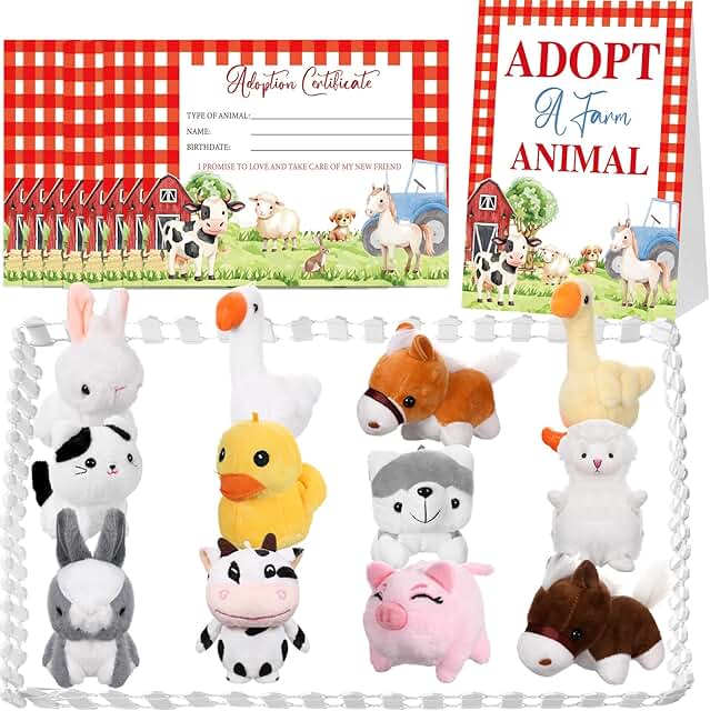 34-Piece Farm Animal Adoption Party Supplies