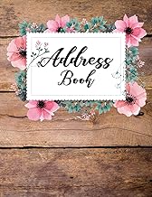 Wooden and Flower Address Book with Tabs