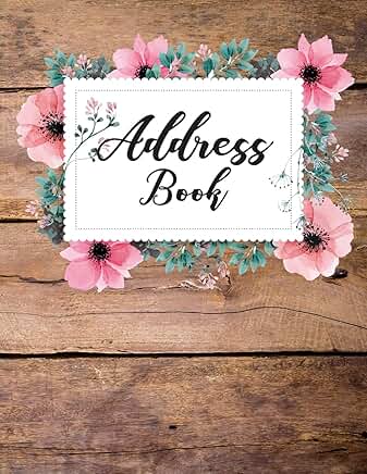 Wooden and Flower Address Book with Tabs