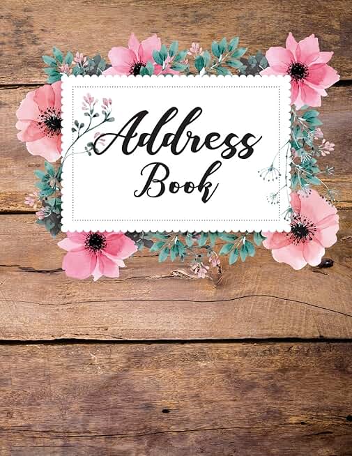 Wooden and Flower Address Book with Tabs