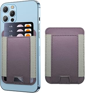 Dark Purple Leather Magnetic Card Wallet for iPhone