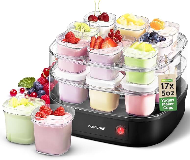 17-Cup Automatic Yogurt Maker with Reusable Cups