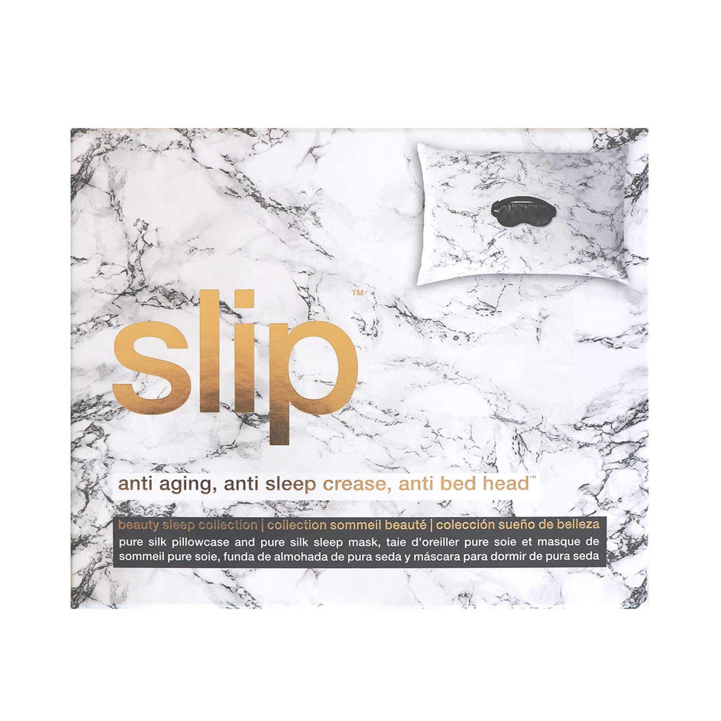 Silk Beauty Sleep  Marble  Charcoal Set  Mu erry Silk 22 Momme Queen Size Silk Pillowcase 20" x 30") with Silk  Soft, Comfortable  Lightweight Silk  Pillowcase