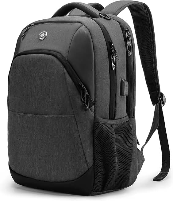 Travel Laptop Backpack with USB Port, Fits 16-Inch Notebook