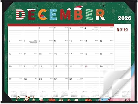 Large 2026 Desk Calendar with Notes and Themes