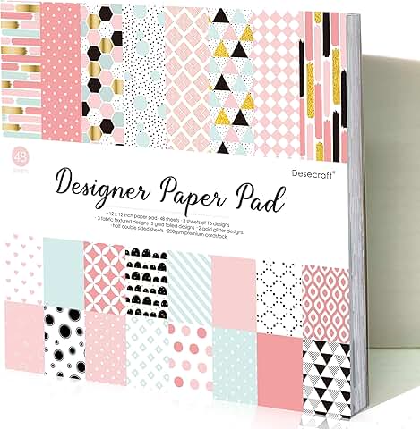 48 Sheets of 12x12 Pink Scrapbooking Paper Pack