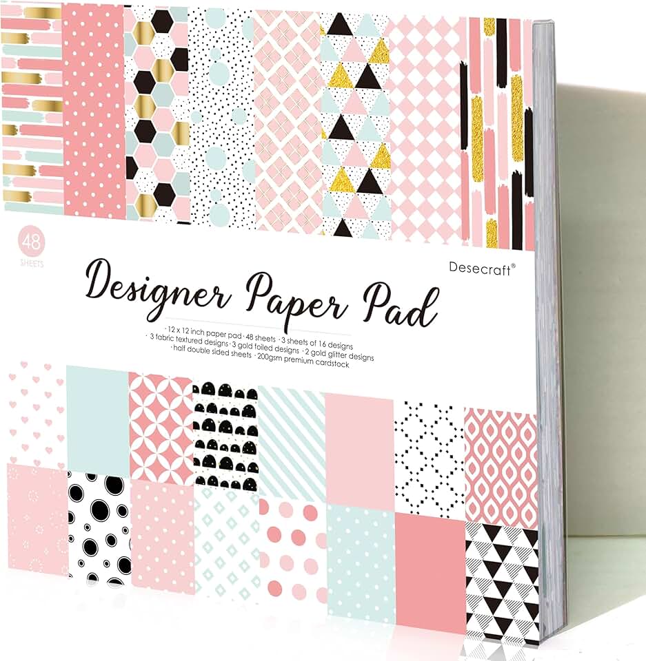 48 Sheets of 12x12 Pink Scrapbooking Paper Pack