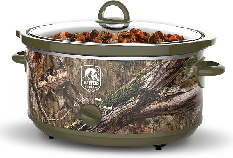 7 Quart Oval Slow Cooker in Camo Green