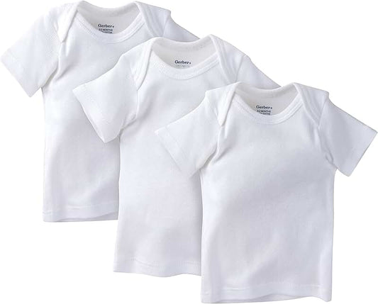 Set of three baby white slip-on shirts