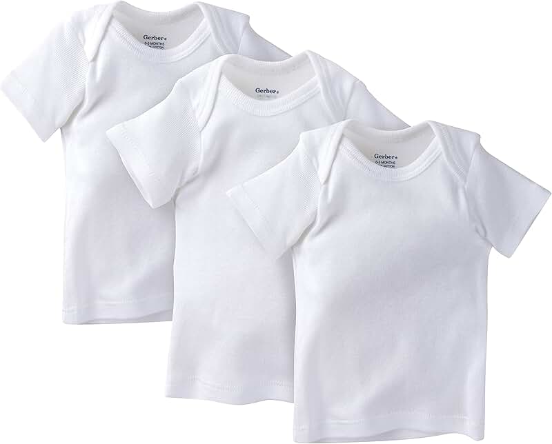 Set of three baby white slip-on shirts