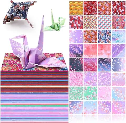 480 Sheets of Double-Sided Sakura Origami Paper for Crafts
