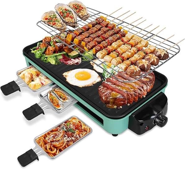 1500W Indoor Electric Grill with Removable Plates