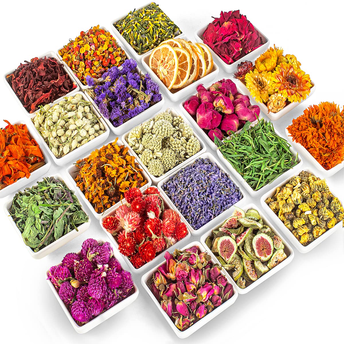 21-Piece Dried Flower Assortment for Candle, Soap, Bath, Jewelry