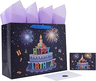 Large 13-inch Cake Gift Bag with Handles and Accessories