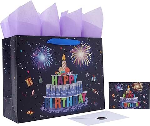 Large 13-inch Cake Gift Bag with Handles and Accessories