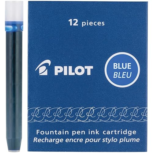 Blue Fountain Pen Ink Cartridges, 12 Pack