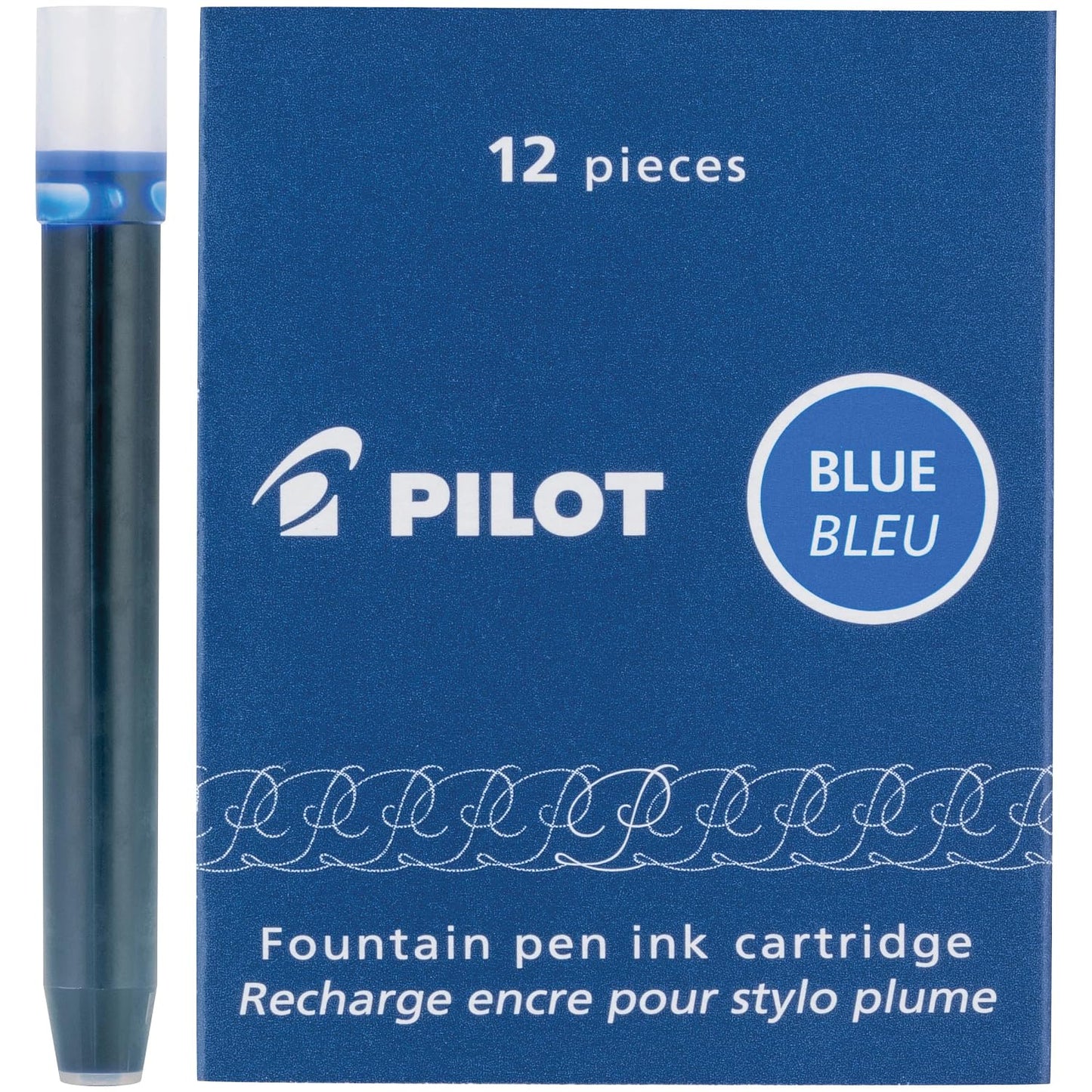Blue Fountain Pen Ink Cartridges, 12 Pack