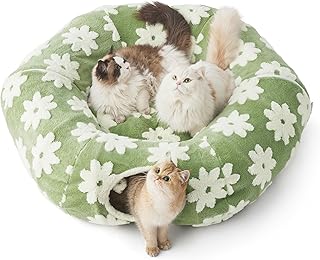 Large Cat Tunnel Bed with Cushion and Toy