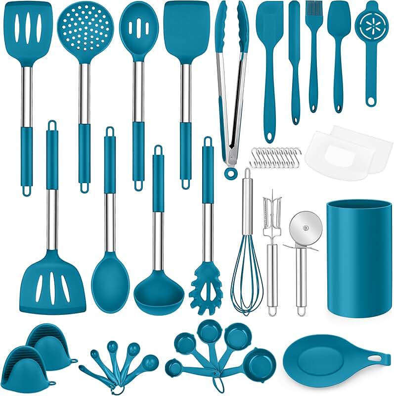 43-Piece Silicone Kitchen Utensil Set with Holder