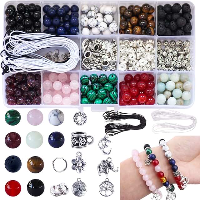 Stone Jewelry Making Kit with Crystals and Beads