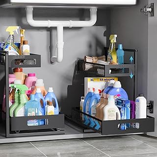 Under Sink Metal Sliding Drawer Organizer