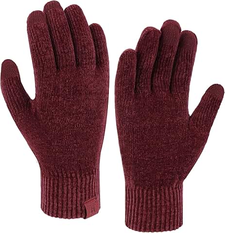 Women's Warm Touch Screen Knit Gloves for Cold Weather