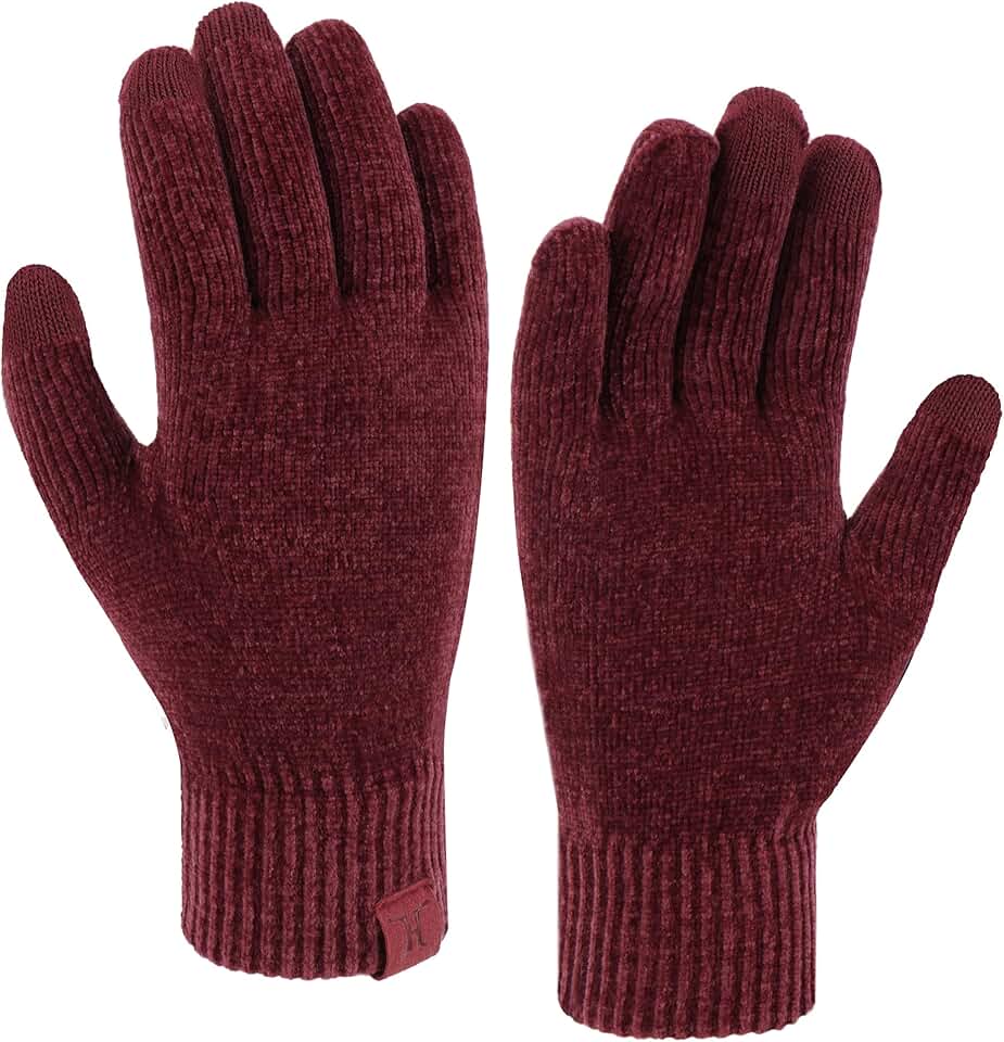Women's Warm Touch Screen Knit Gloves for Cold Weather