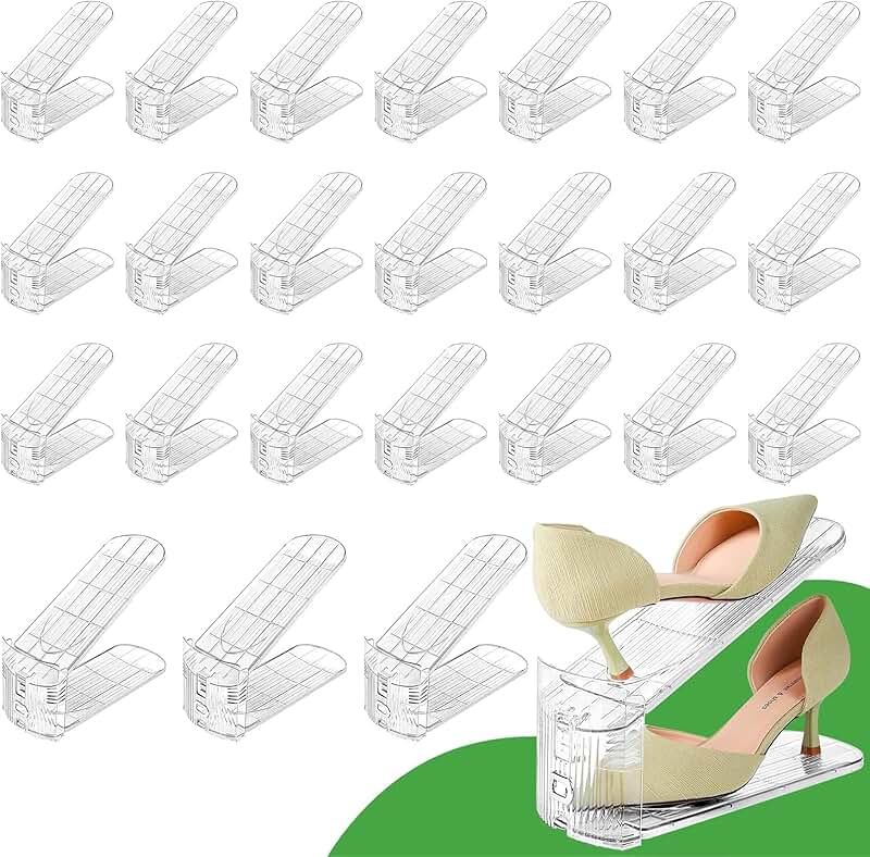 24 Clear Shoe Slots Organizer for Easy Storage