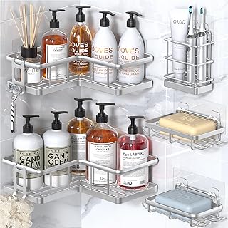 Corner Shower Caddy Organizer with Shelves and Hooks