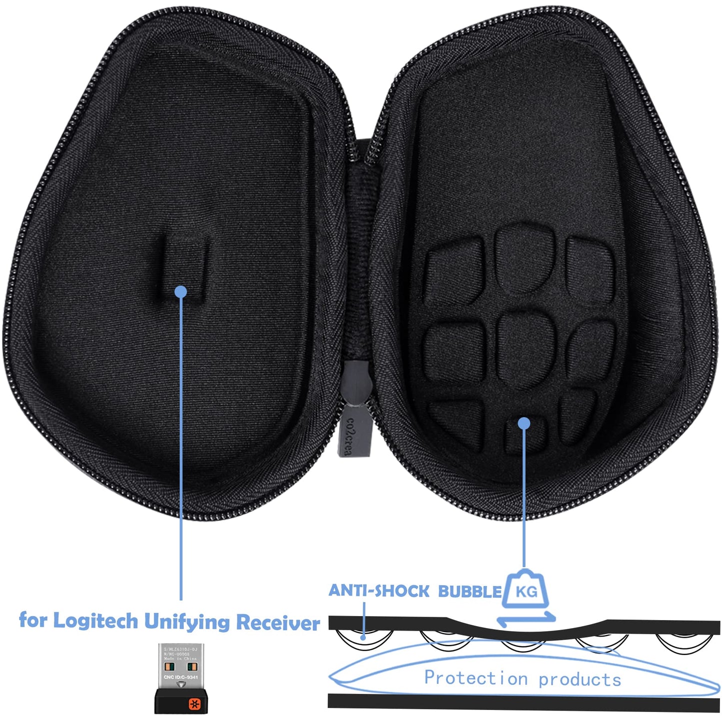 Hard Case Replacement for Logitech MX Master 3 Master 3S Advanced Wireless Mouse (Graphite Black Case)