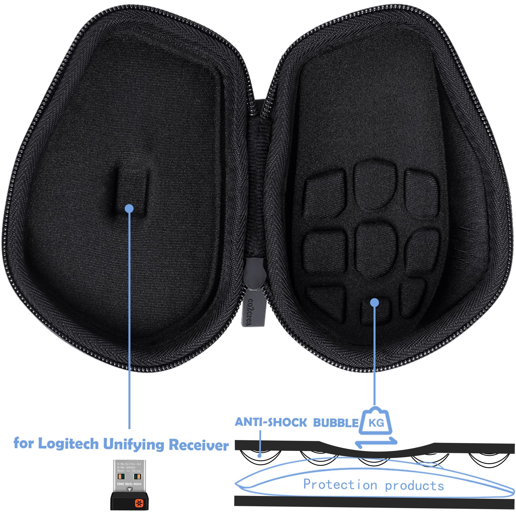 Hard Case Replacement for Logitech MX Master 3 Master 3S Advanced Wireless Mouse (Graphite Black Case)