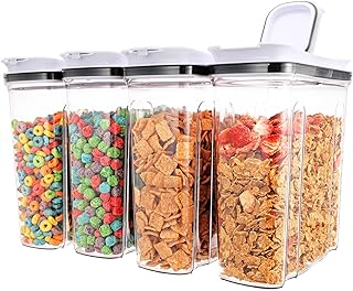 Set of four airtight cereal storage containers, 4L