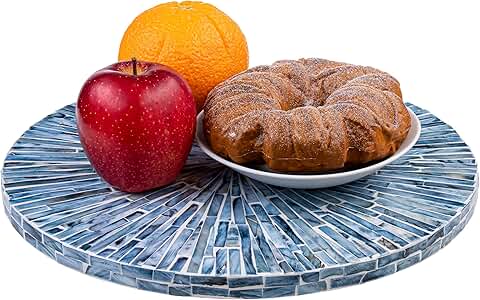 Mother of Pearl Lazy Susan for Countertop Table