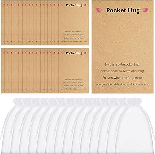 100 Pocket Hug Cards and Organza Bags for Gifts