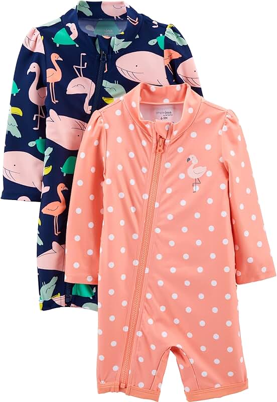 Two Toddler and Baby Girl Zip Rashguards