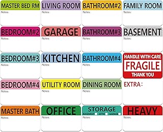 600 Color-Coded Moving Packing Labels with Notes and Fragile Stickers