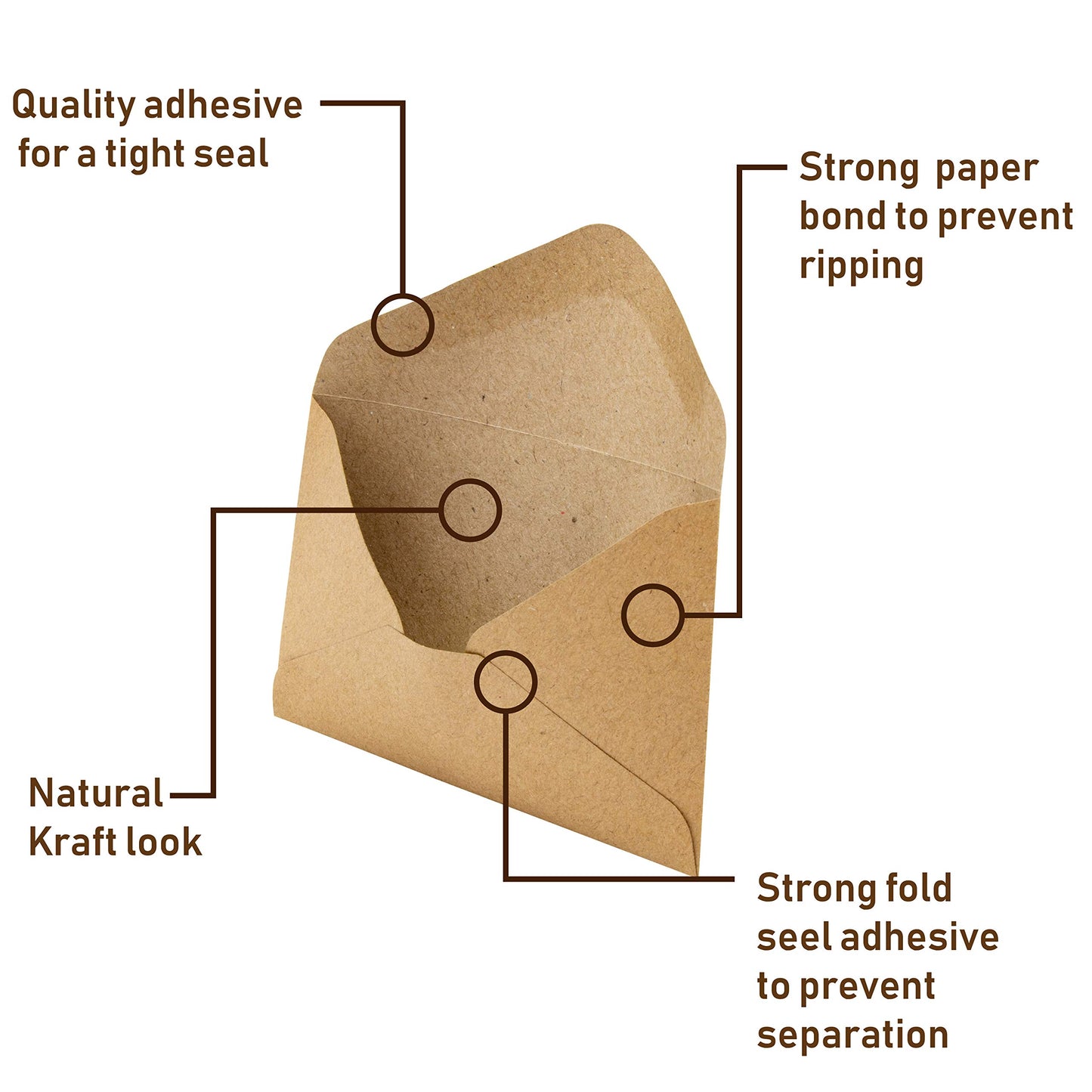 Small Kraft Envelopes, 200 Pack, 4.125” x 2.78”
