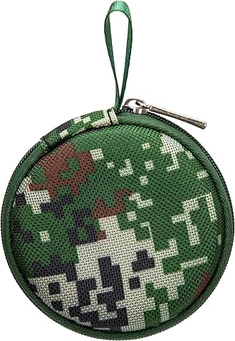 Mini Portable Hard Shell Earbuds Case in Pixelated Camo