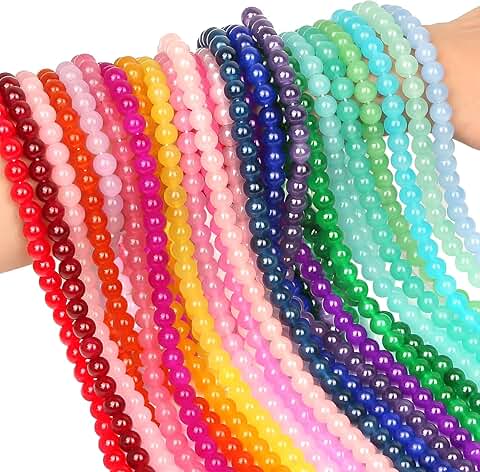 1250pcs 8mm Glass Beads for Jewelry Making
