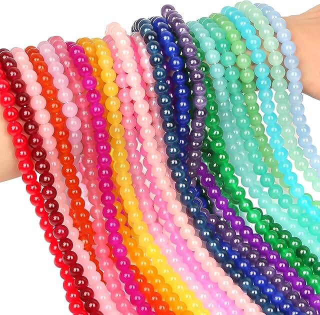 1250pcs 8mm Glass Beads for Jewelry Making