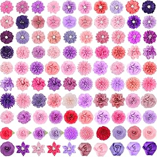 100 Pcs Colorful Dog and Cat Flower Collar Charms