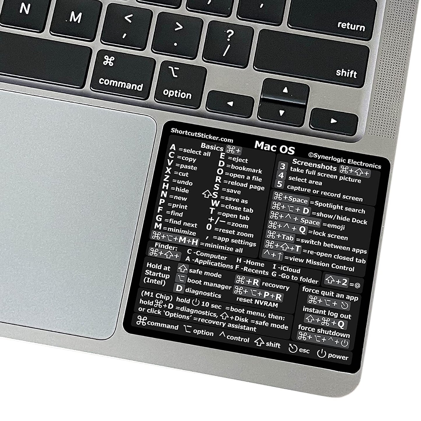 Mac OS Shortcuts Sticker Set, 2 Pieces
