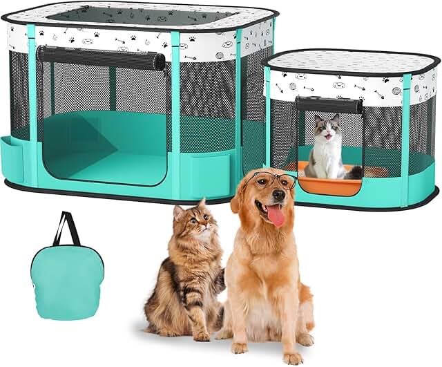 Foldable Cat and Dog Playpen for Indoor and Outdoor Use