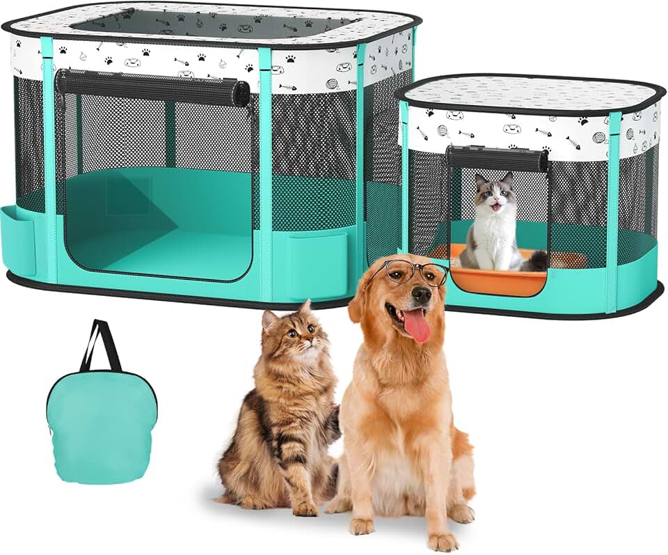 Foldable Cat and Dog Playpen for Indoor and Outdoor Use