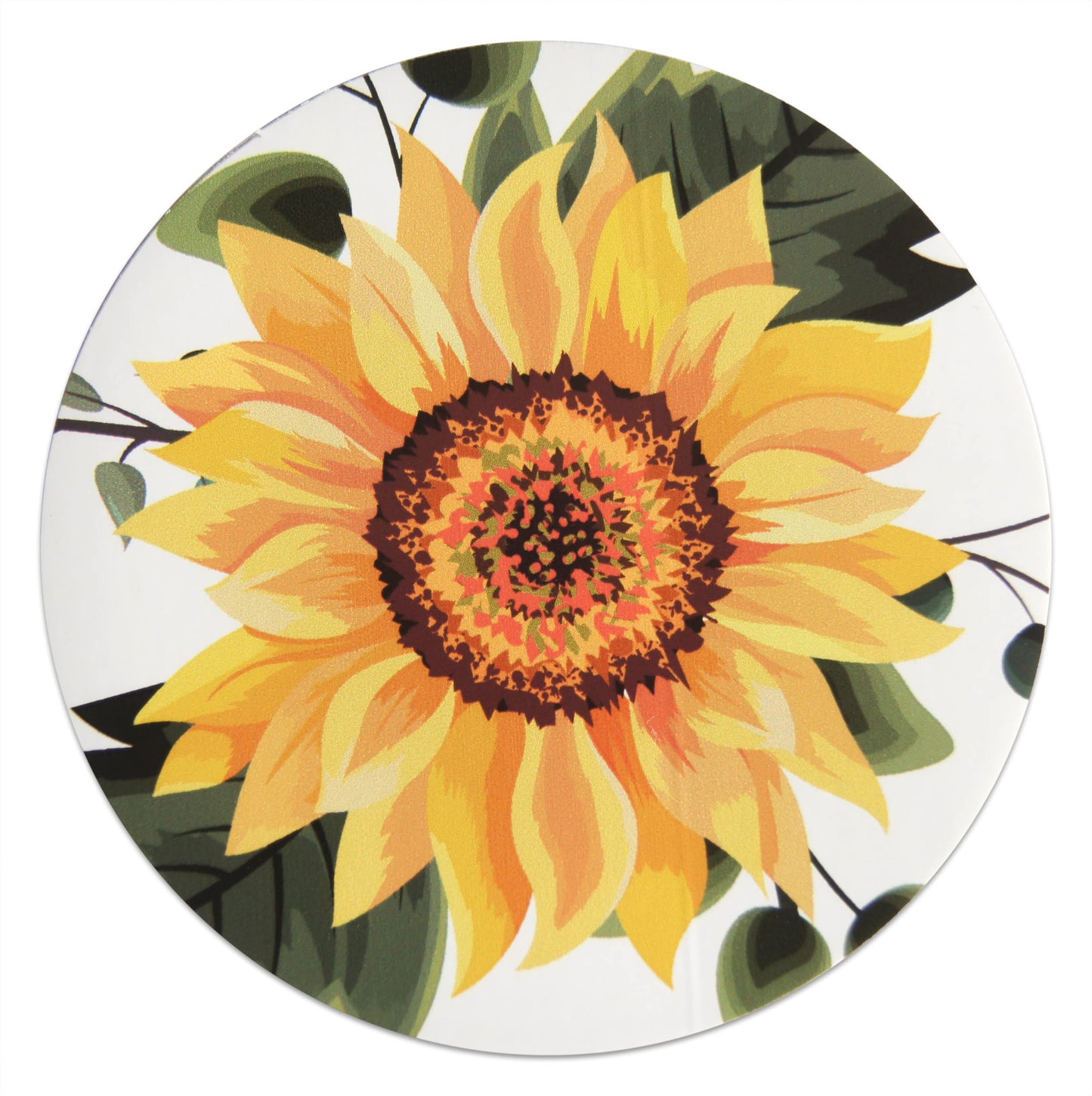 Flower Vinyl Stickers, 3-inch Round, Waterproof, Repositionable