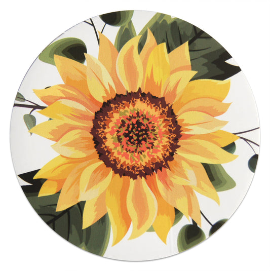 Flower Vinyl Stickers, 3-inch Round, Waterproof, Repositionable