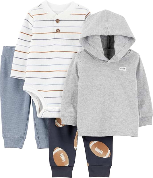 Baby boys' 4-piece bodysuit and pant set